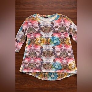 Nally & Millie Multicolor Knit Top slightly semi-transparent one size pre-owned